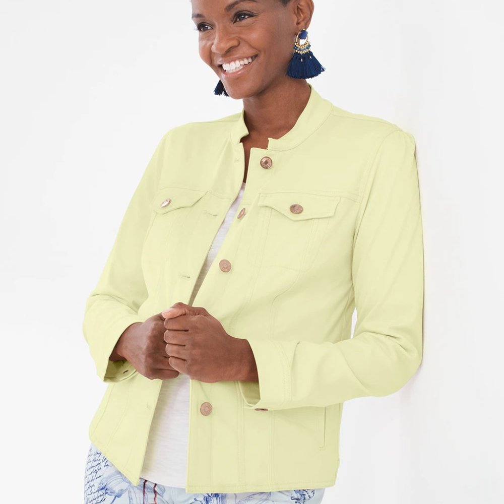Chicos Sateen Solid Jacket - image 1